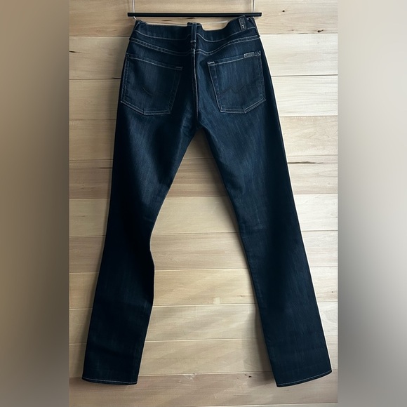7 FOR ALL MANKIND ROXANNE JEANS Size 27 NAVY SLEEK CLASSIC POLISHED TIMELESS - Picture 4 of 10